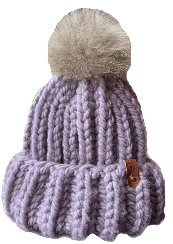 Зимовий капелюх з помпоном з натурального хутра