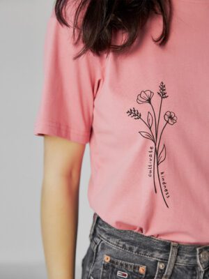 Бавовняна футболка з флоральним принтом 3653